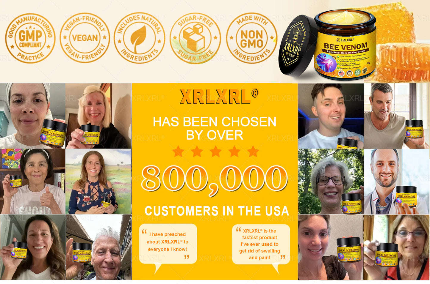 XRLXRL® Bee Venom Pain-Relief Bone Healing Cream🏃♂️🏃♂️(Specially for older adults)